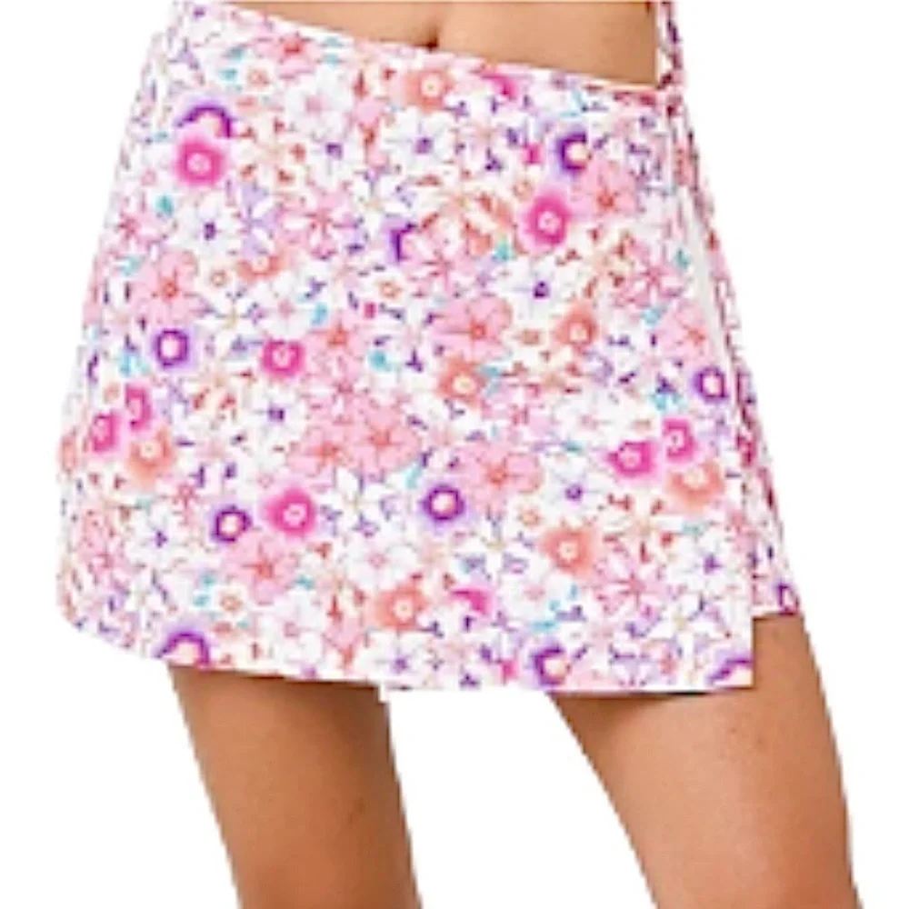 Reina Olga Behati Skirt Women's Coverup Size Medium 2 Color Pastel‎ Flowers NEW
